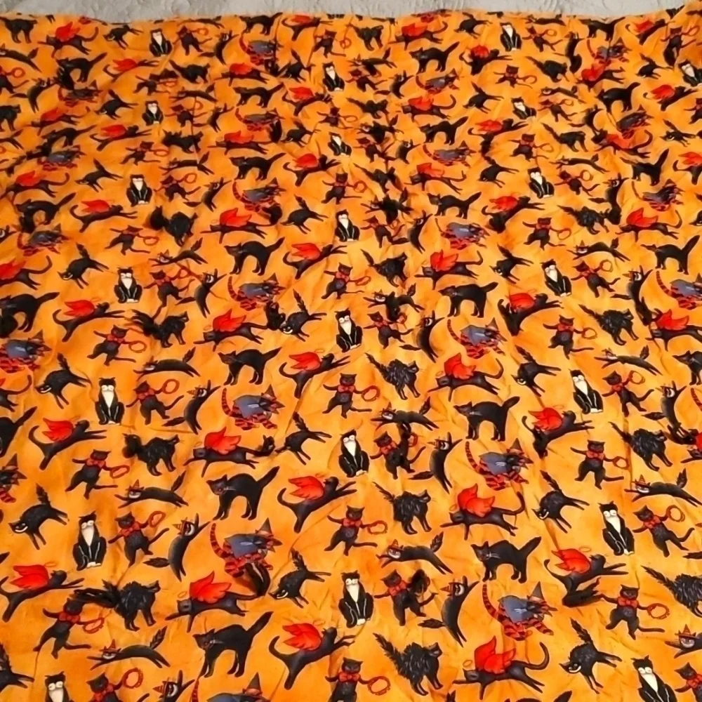 Black Cat Comforter Custom Made 40 x 106 inches